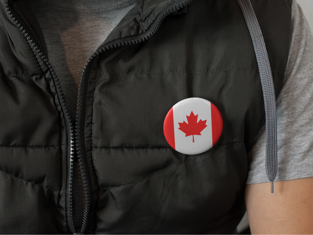Canadian Flag Pin | Maple Leaf Badge Pin | Canada Day Pinback Button | 2024