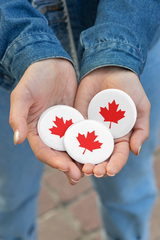 Maple Leaf Badge Pin | Canadian Pin | Canada Day Pinback Button | 2024