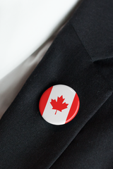 Canadian Flag Pin | Maple Leaf Badge Pin | Canada Day Pinback Button | 2024