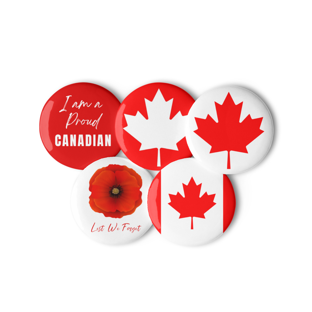 1.25" Canada Pins, Badges, Proudly Canadian