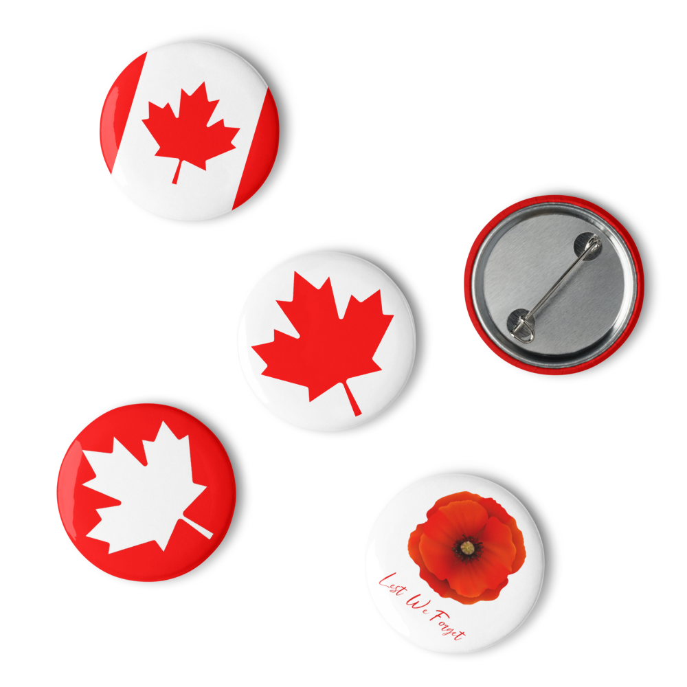 1.25" Canada Pins, Badges, Proudly Canadian