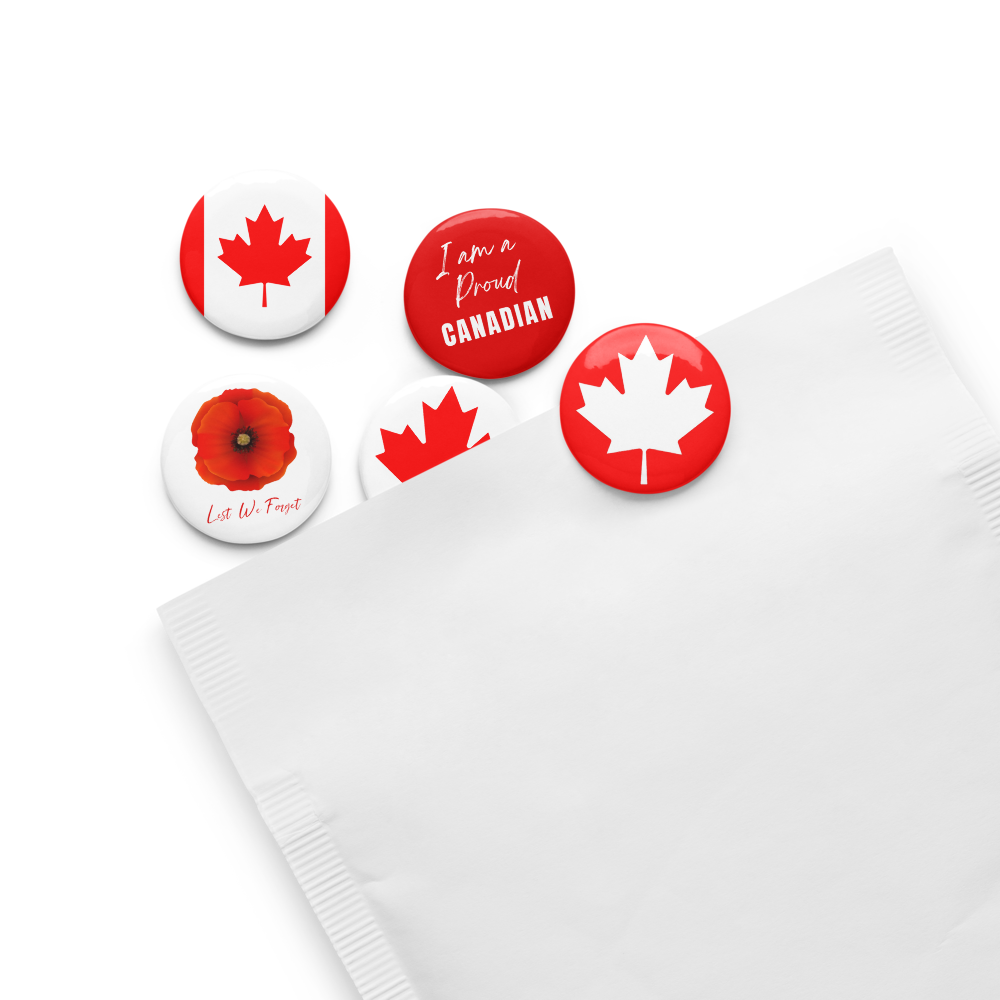 1.25" Canada Pins, Badges, Proudly Canadian
