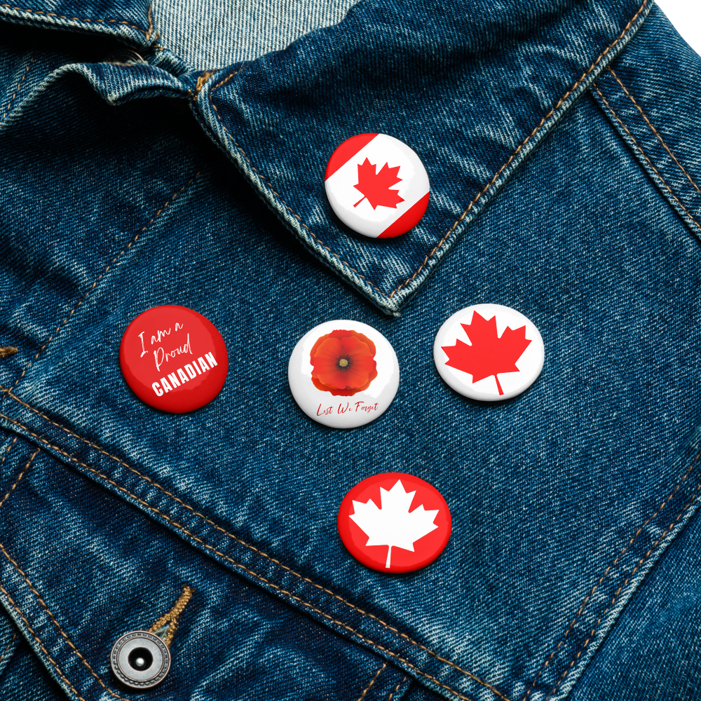 1.25" Canada Pins, Badges, Proudly Canadian