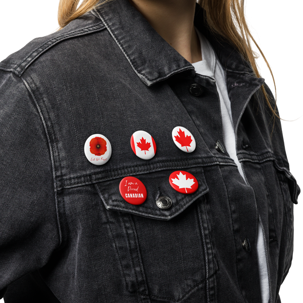 1.25" Canada Pins, Badges, Proudly Canadian