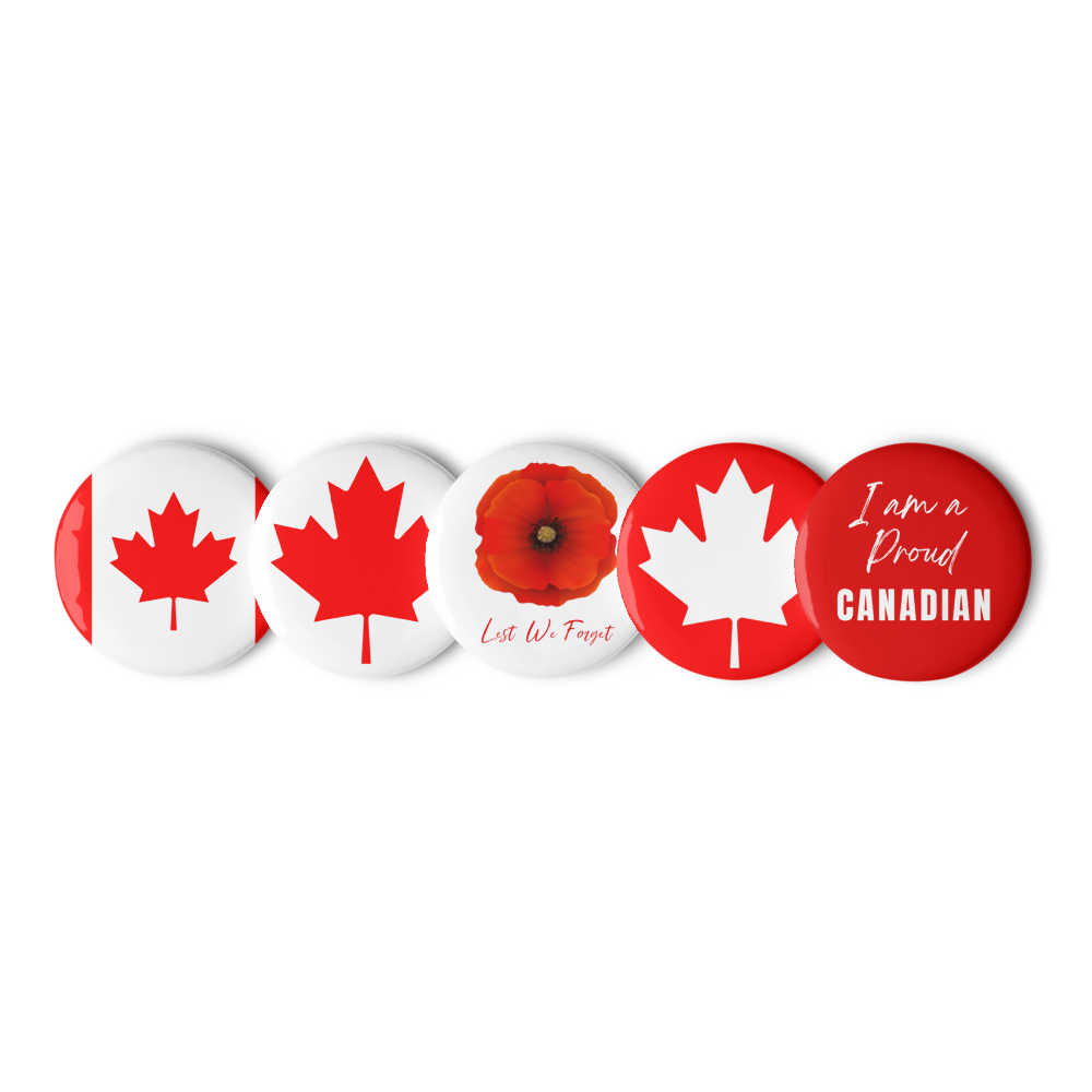 1.25" Canada Pins, Badges, Proudly Canadian