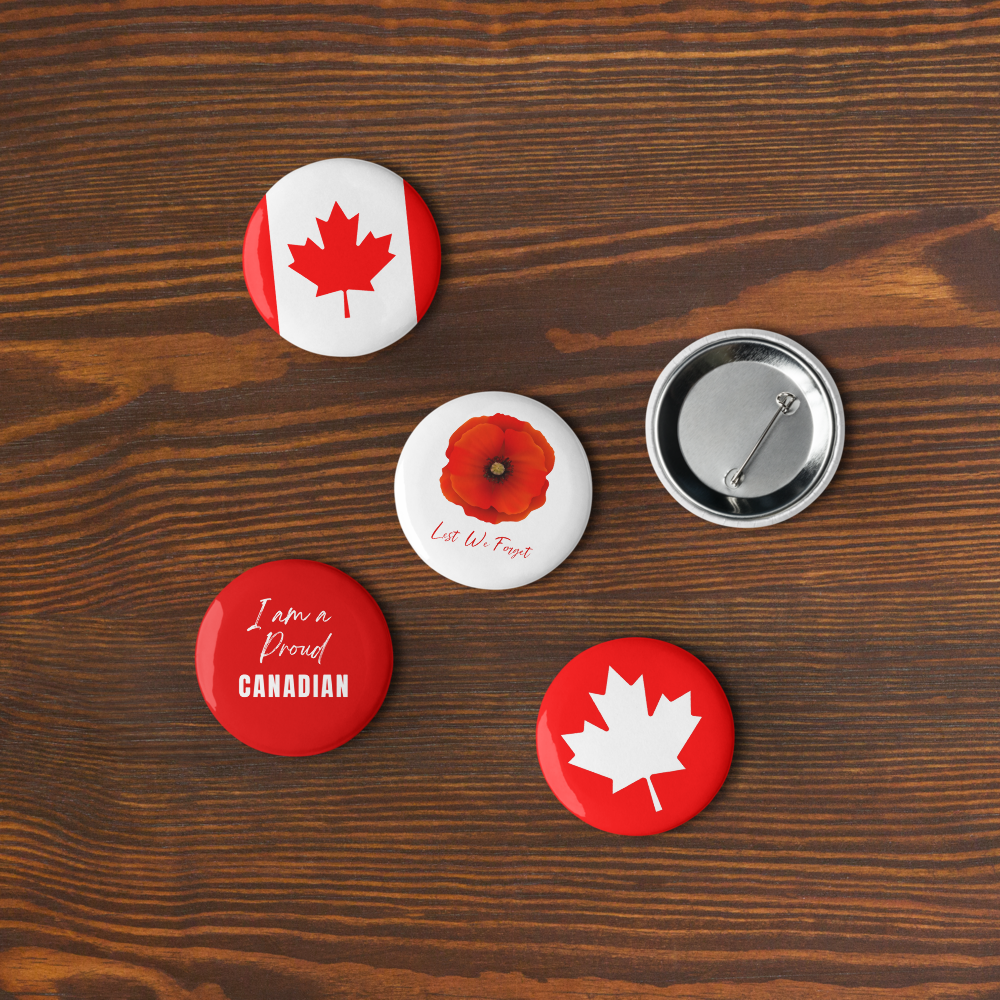 2.25" Canada Pins, Badges, I am a Proud Canadian
